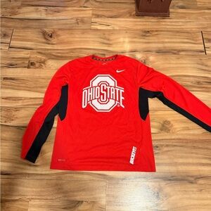Nike Red and Black Ohio State Long Sleeve Shirt